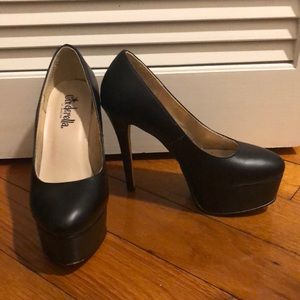 Black platform high heels size 4M